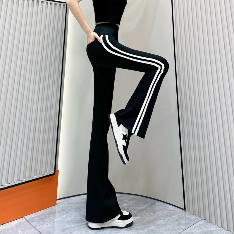 韓国ファッション ラインフレアパンツ