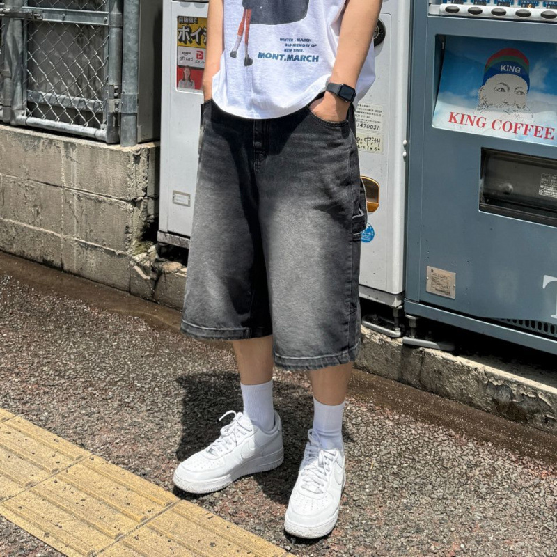 韓国ファッション ゆったりデニムハーフパンツ