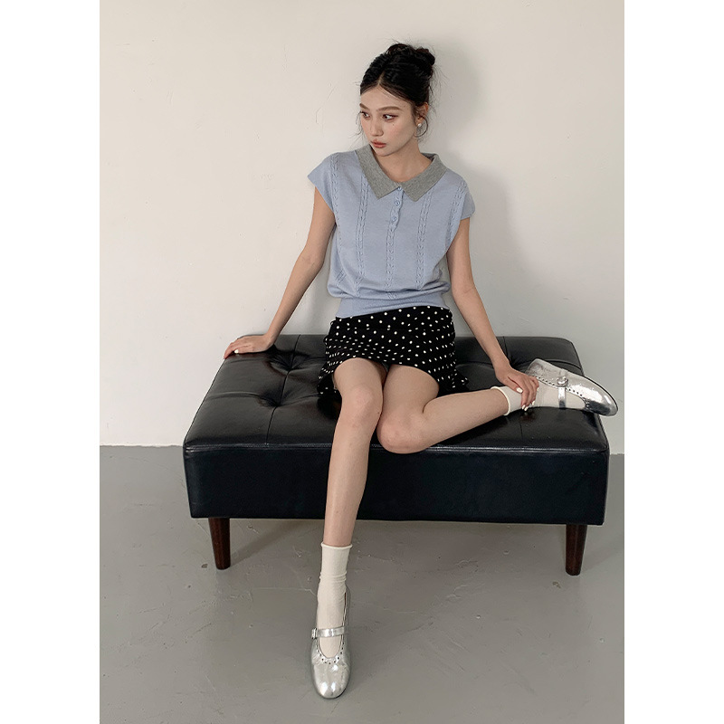 韓国ファッション 水玉ミニスカート