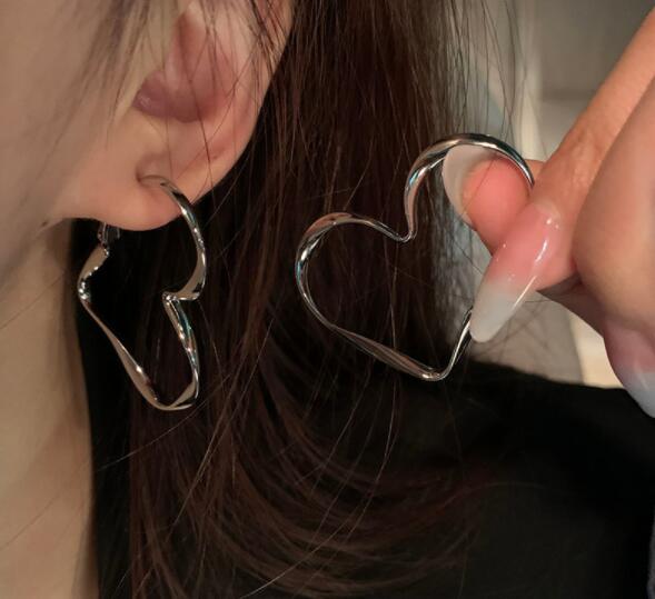 韓国ファッション 韓国風ハート型フープピアス可愛いアクセサリー