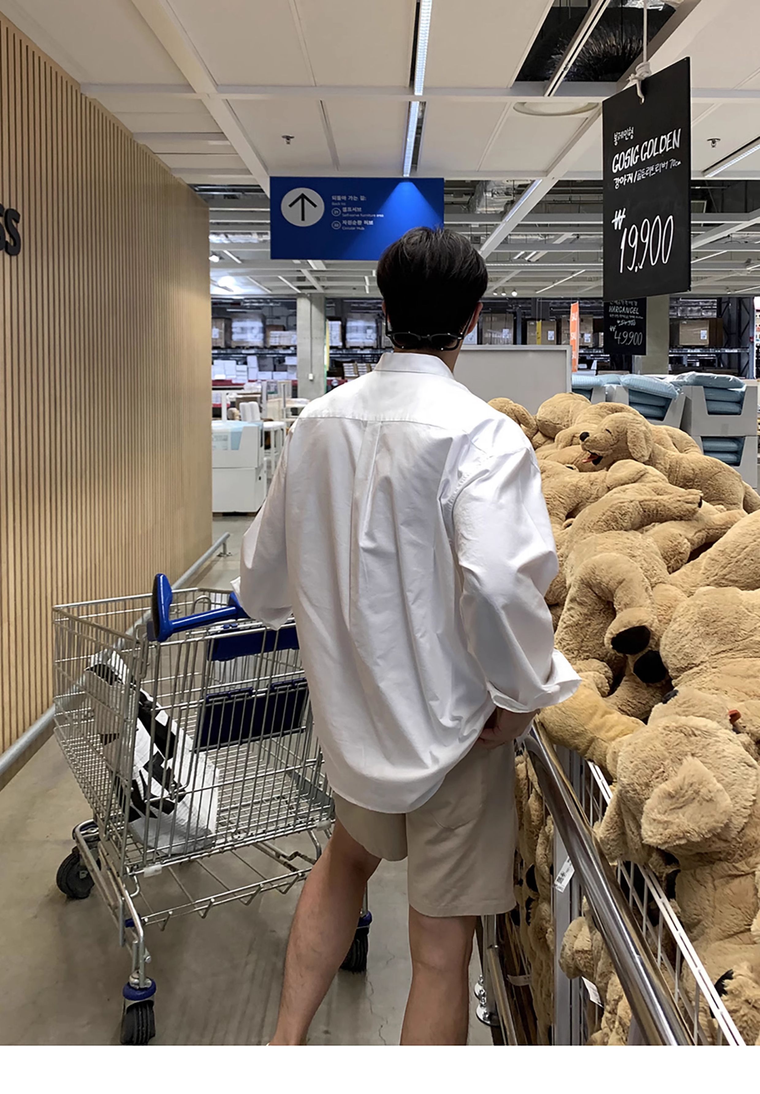 韓国ファッション ゆったりシルエットベーシックシャツ