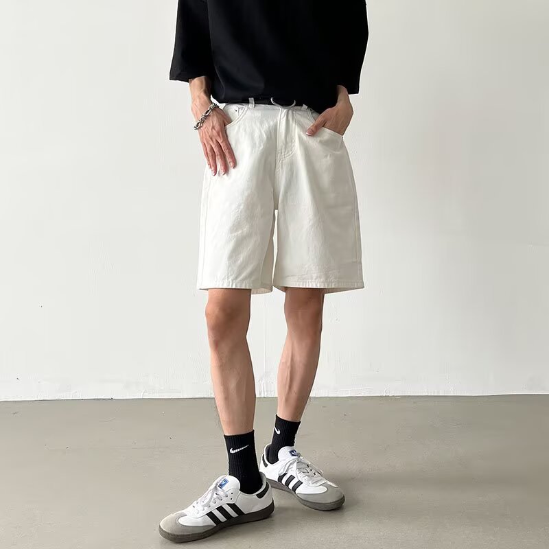 韓国ファッション ゆったりストレートハーフパンツ