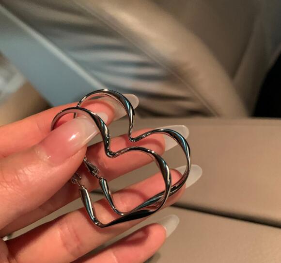 韓国ファッション 韓国風ハート型フープピアス可愛いアクセサリー