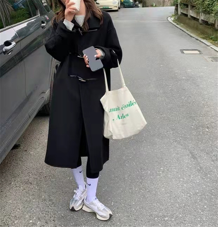 韓国ファッション 韓国風ロング丈ダッフルコート 秋冬上品アウター