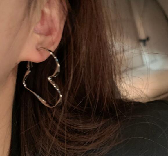 韓国ファッション 韓国風ハート型フープピアス可愛いアクセサリー