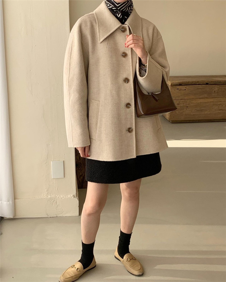 韓国ファッション 韓国風レトロ上品ベルト付きチェスターコート