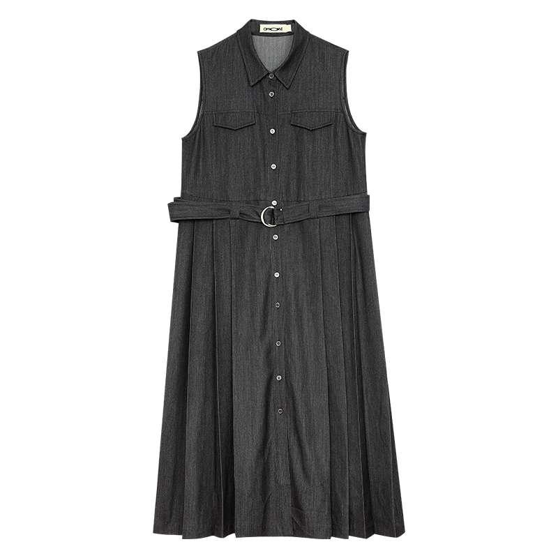 ロング丈シャツワンピース