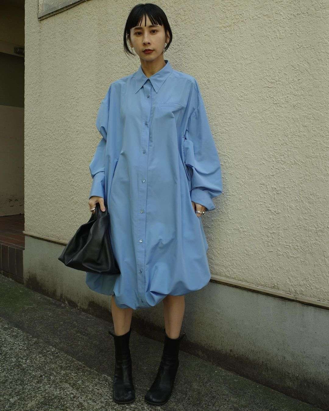 ゆったりシャツワンピース