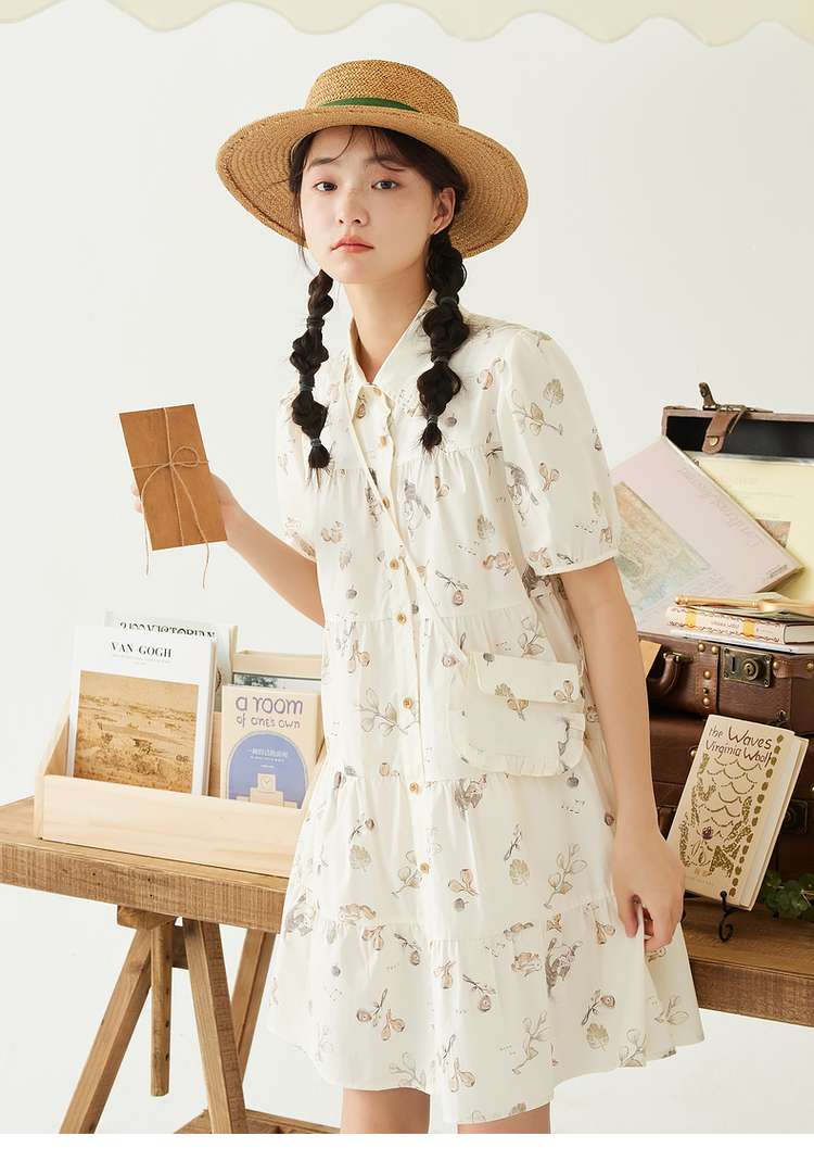 花かごシャツワンピース