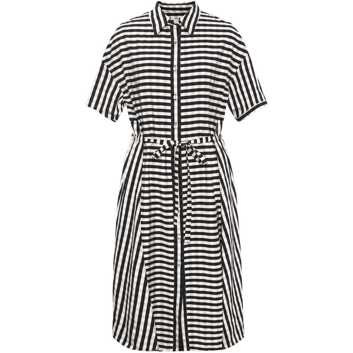 ストライプ柄シャツワンピース