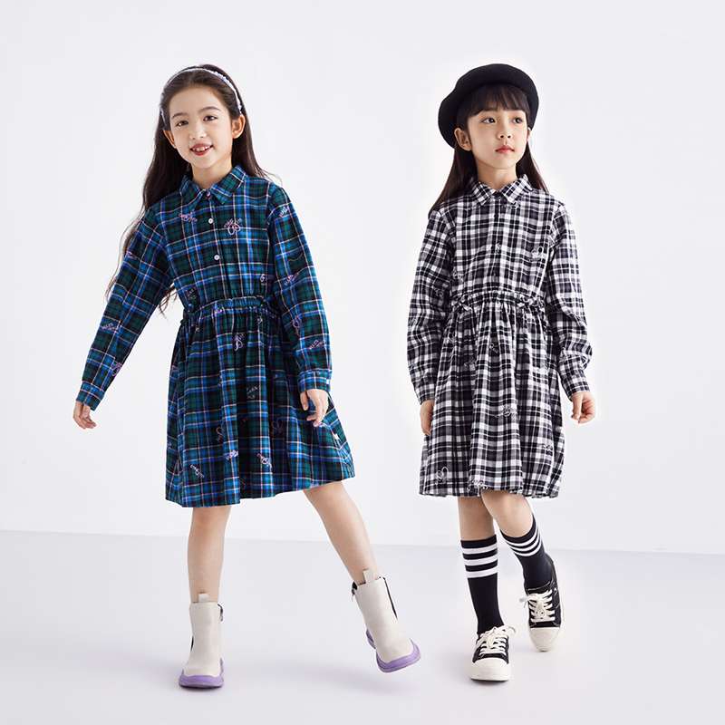 チェック柄シャツワンピース