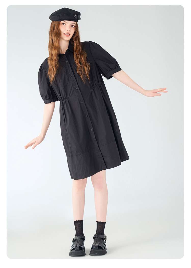 ゆったりシルエットシャツワンピース
