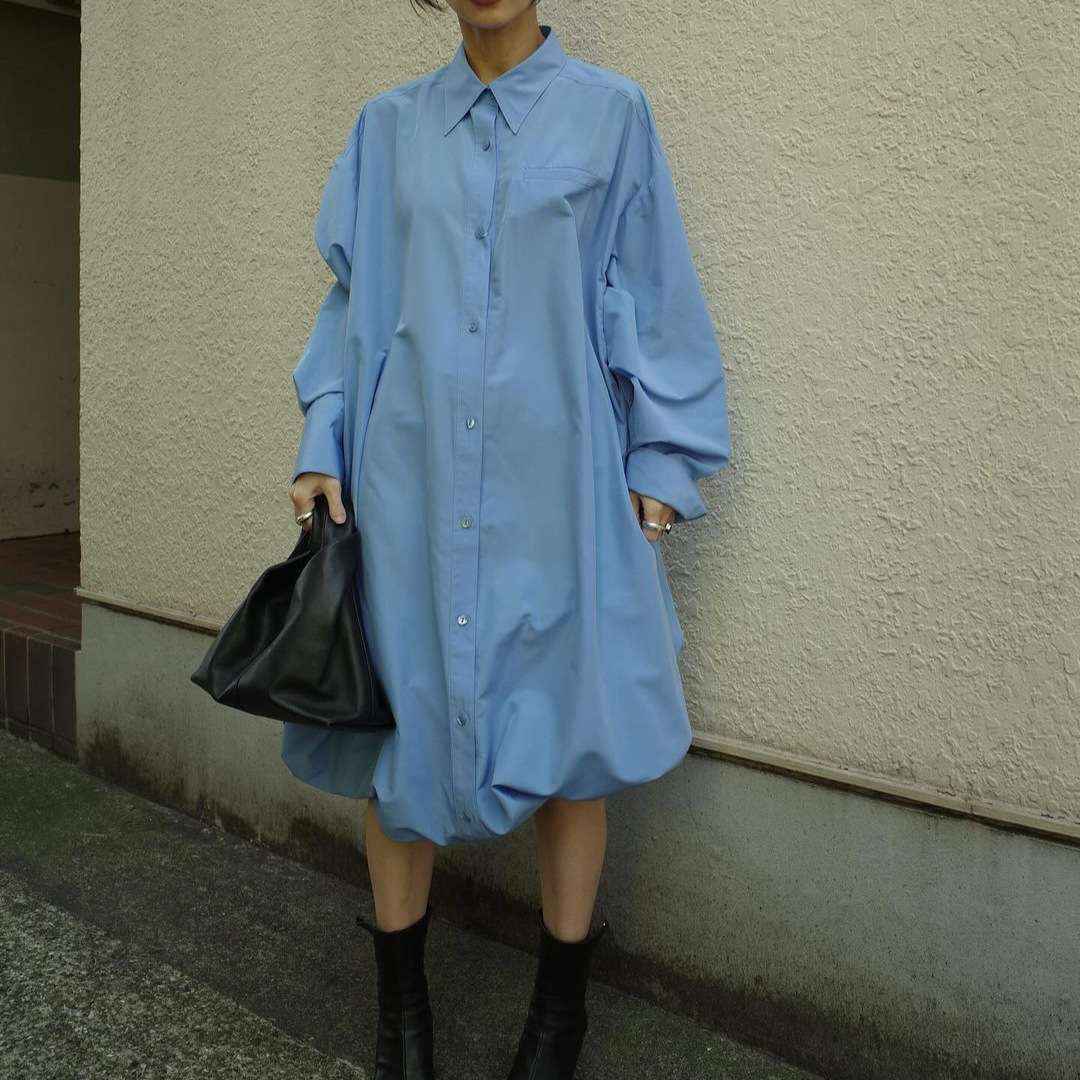ゆったりシャツワンピース