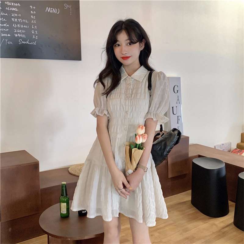 シャーリングシャツワンピース