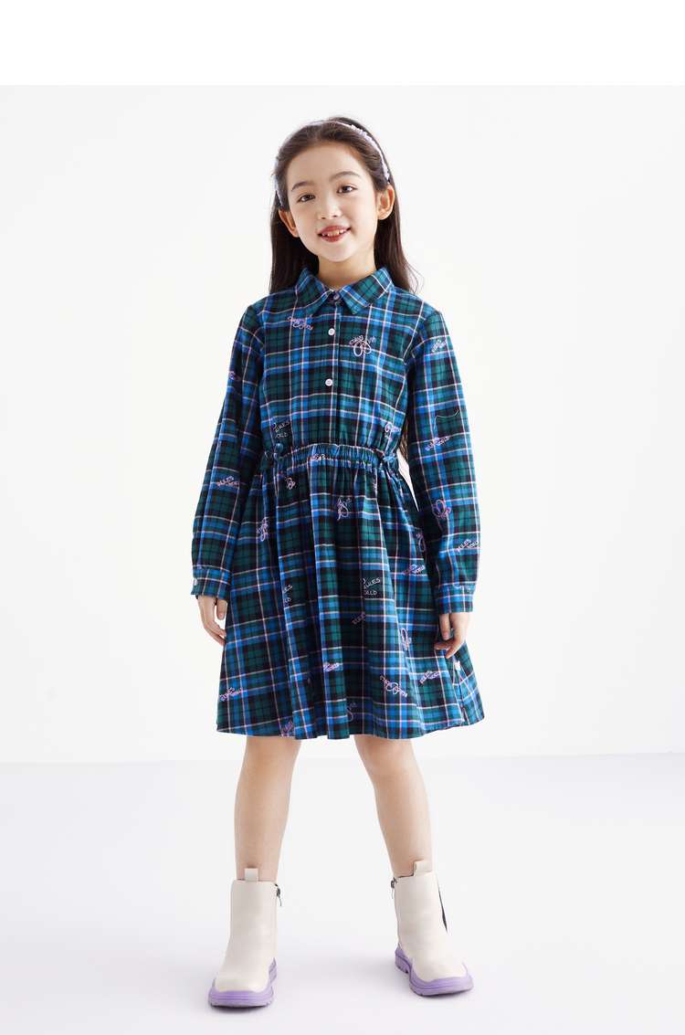 チェック柄シャツワンピース