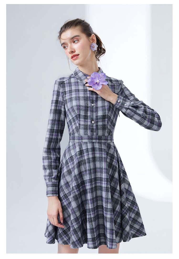 チェック柄シャツワンピース