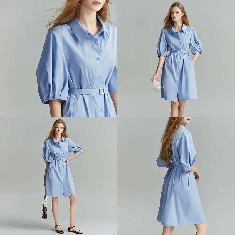 シンプル上品シャツワンピース
