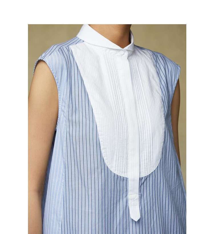 フリル裾シャツワンピース