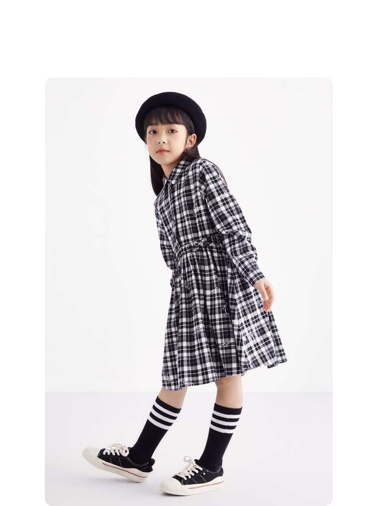 チェック柄シャツワンピース