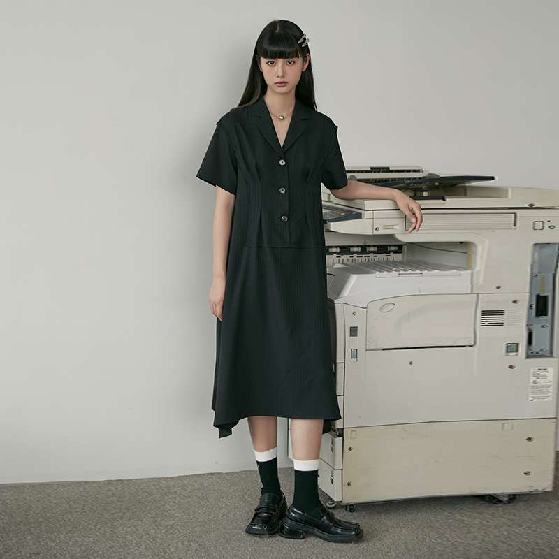 シャツワンピース ゆったりシルエット