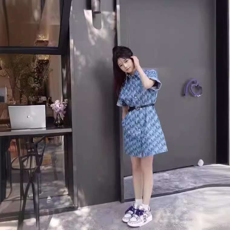 さわやかプリントシャツワンピース