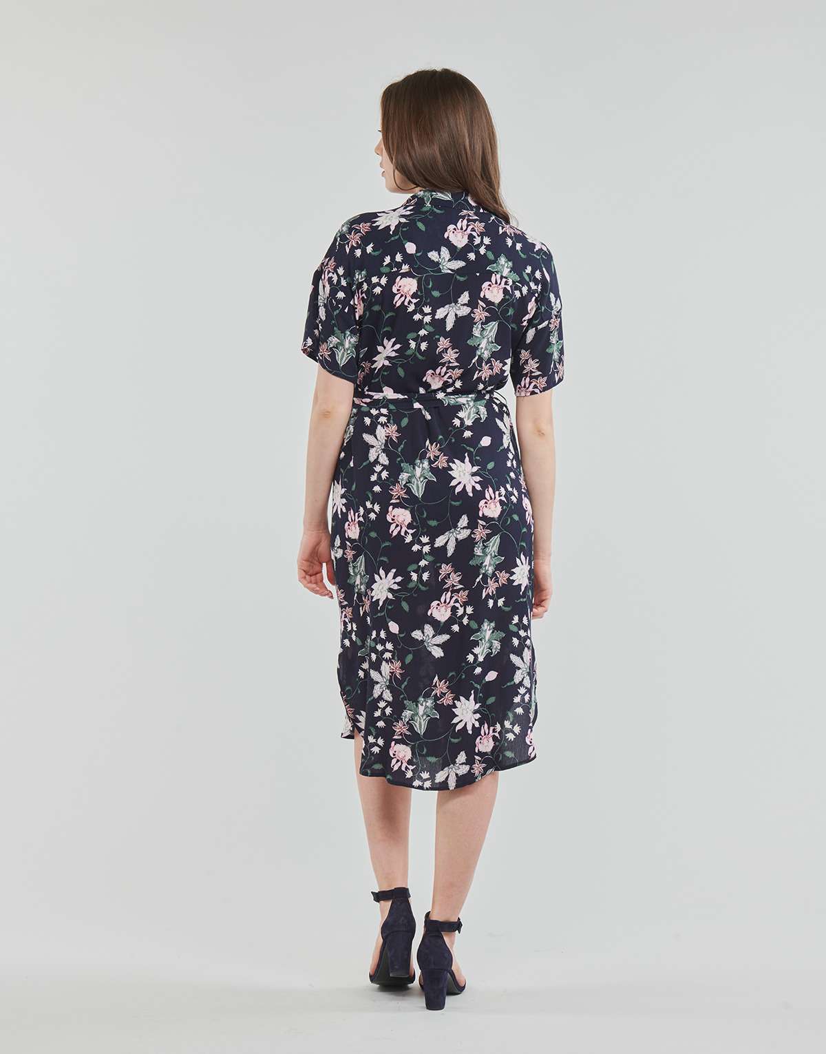花柄シャツワンピース