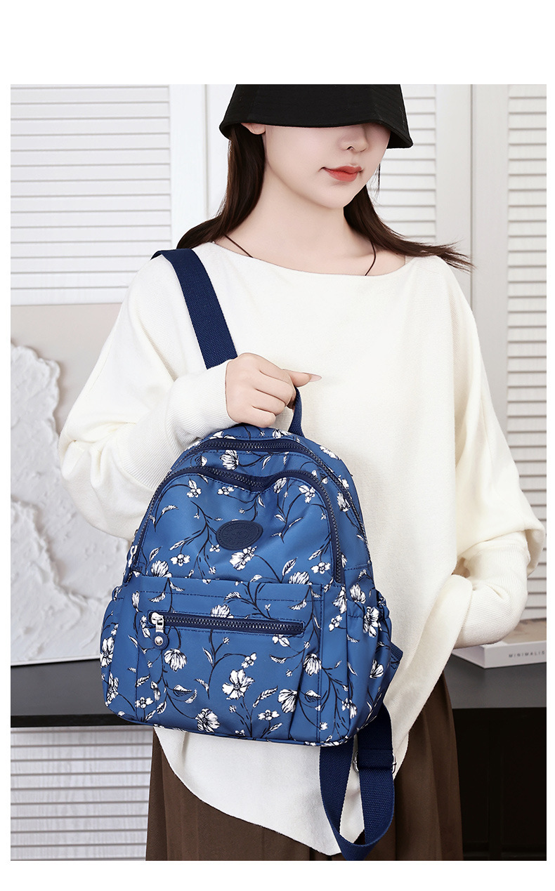 通学用多機能防水リュック 花柄大容量軽量かばん