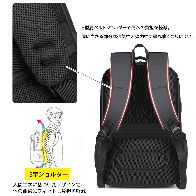 防水リュック 防水大容量リュック多機能ポケット充実ビジネス