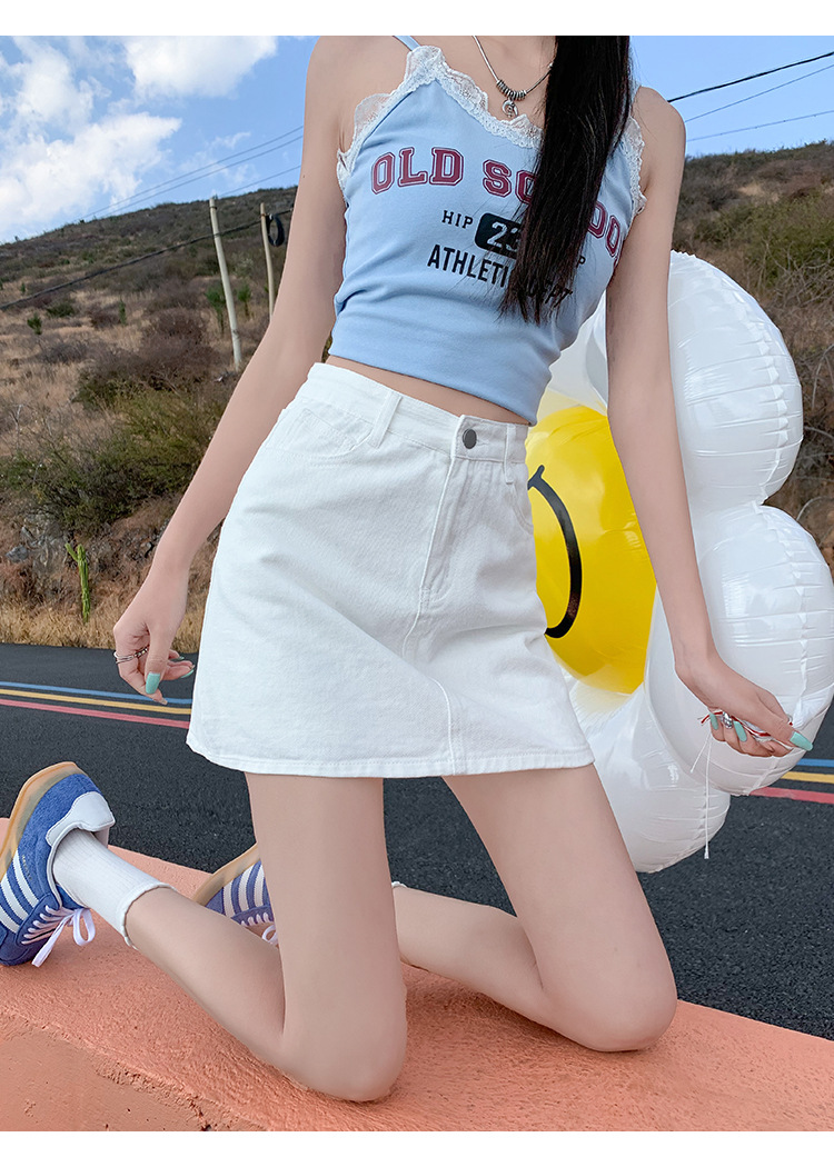 白スカート すっきりショートミニスカート