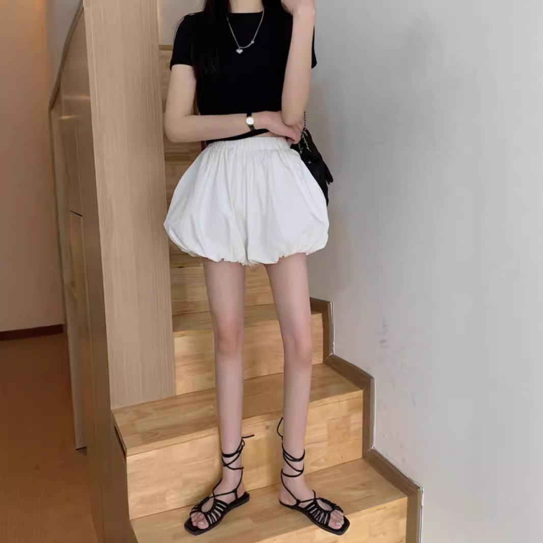 白スカート ふんわりバルーンミニスカート