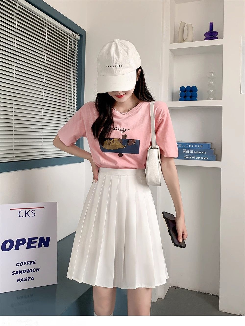 白スカート 清楚プリーツミニスカート