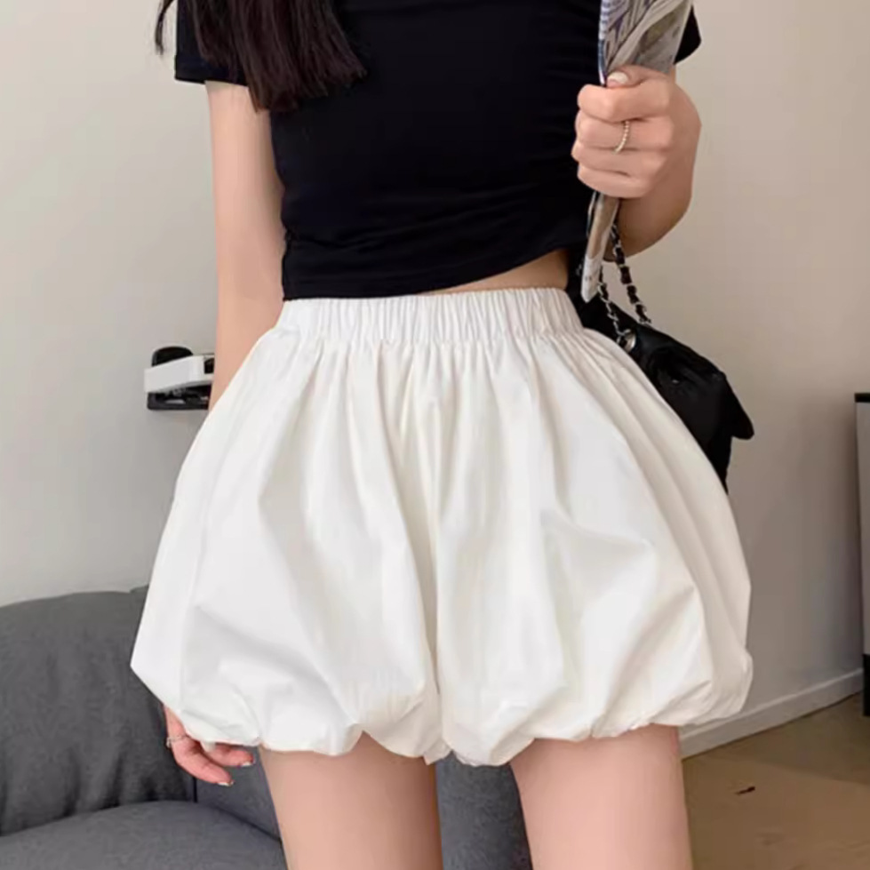 白スカート ふんわりバルーンミニスカート