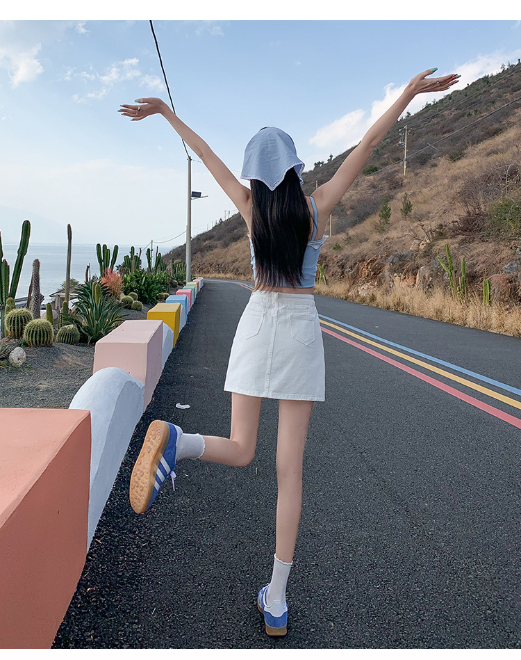 白スカート すっきりショートミニスカート