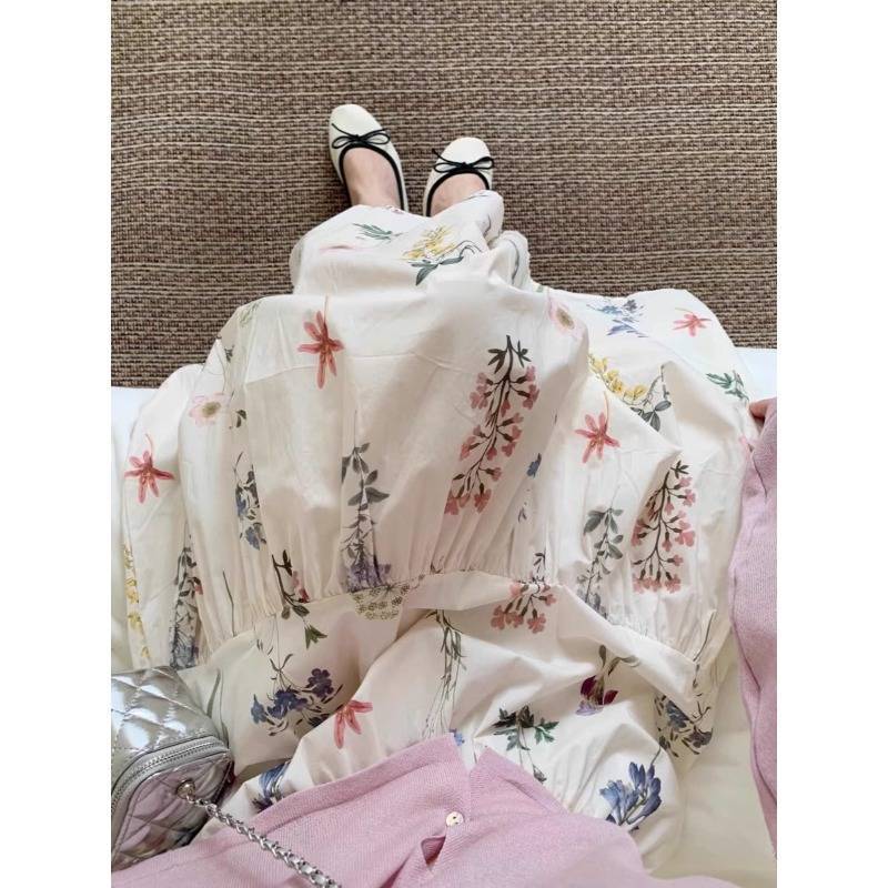 白スカート 花園ティアードプリーツスカート