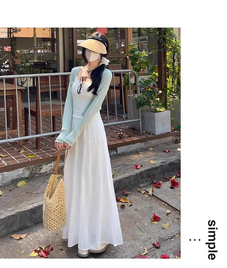 白スカート ふんわり優美三段ティアードスカート