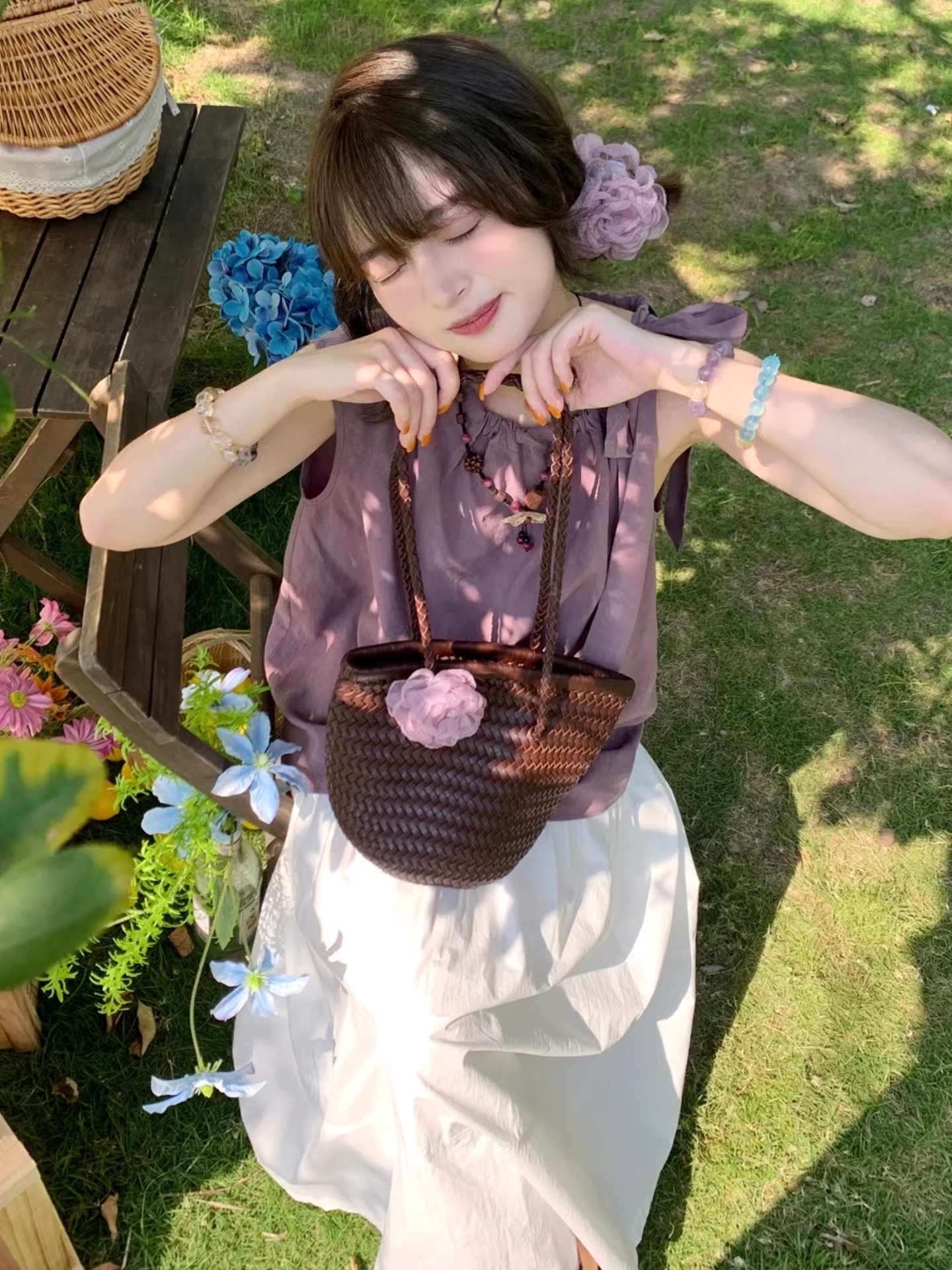 白スカート 優美なロングフレアスカート