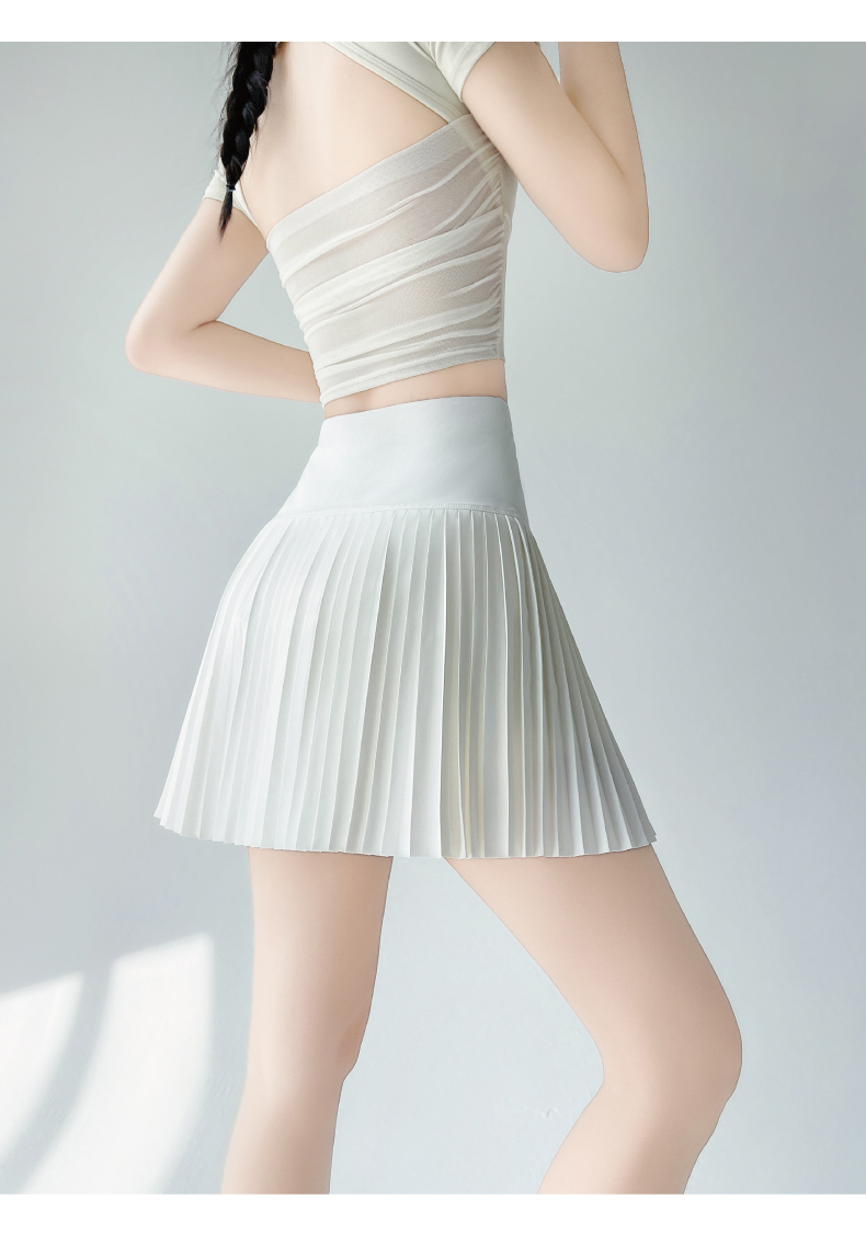 白スカート 優雅プリーツミニスカート