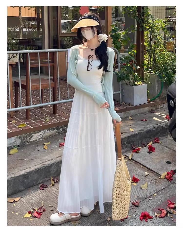白スカート ふんわり優美三段ティアードスカート