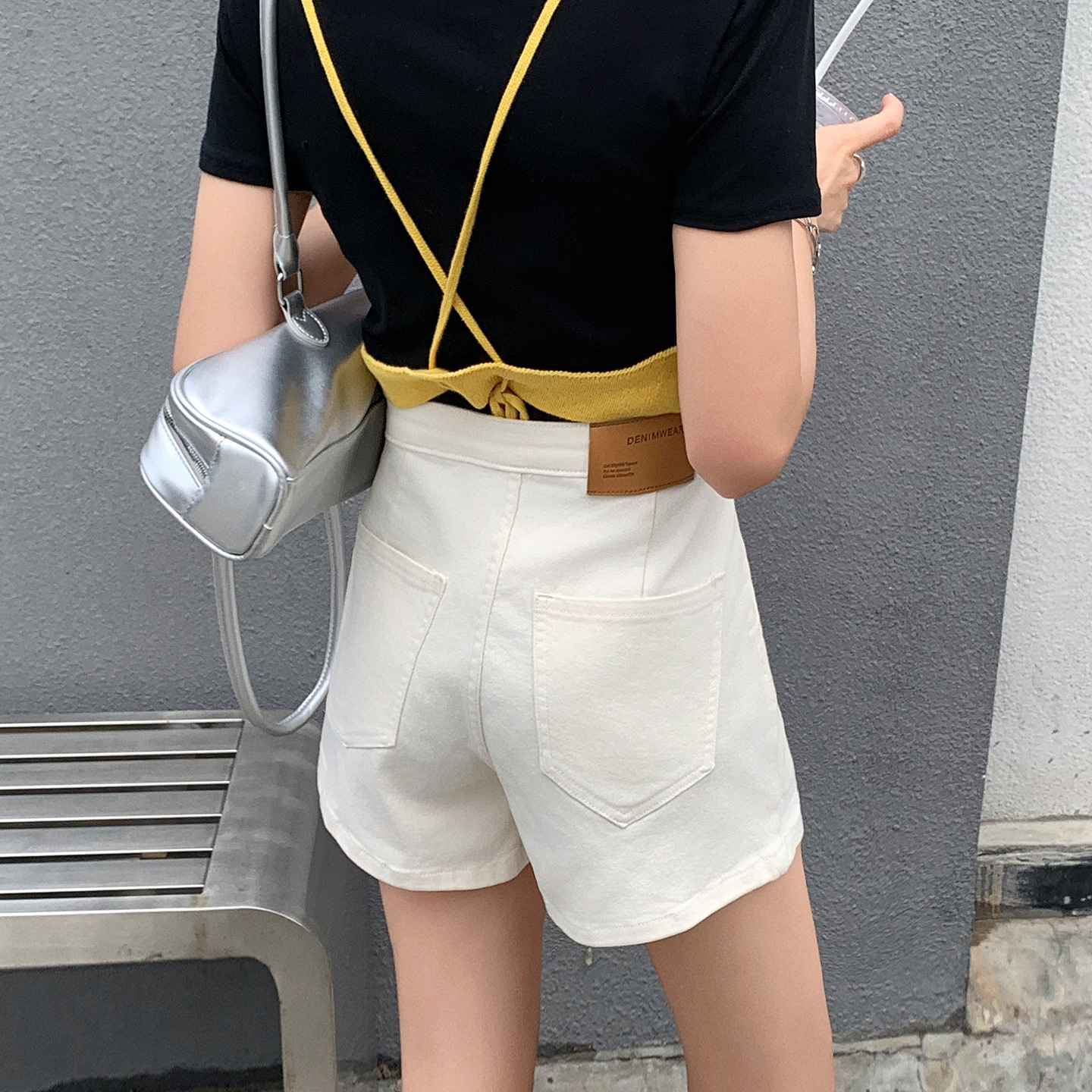 白スカート すっきりラインミニスカート