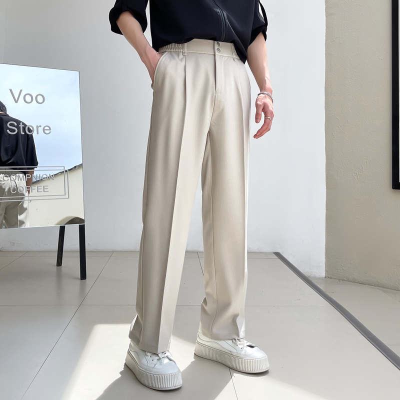 白パンツ 上質感タックメンズワイドパンツ