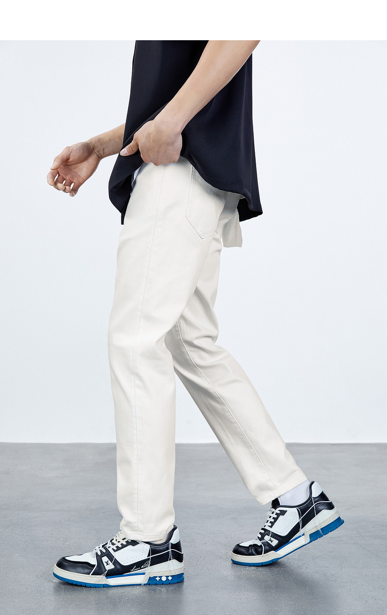 白パンツ すっきりシルエット ベーシックパンツ