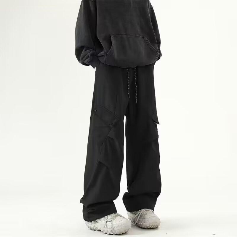 白パンツ スナップ開閉 ワイドパンツ