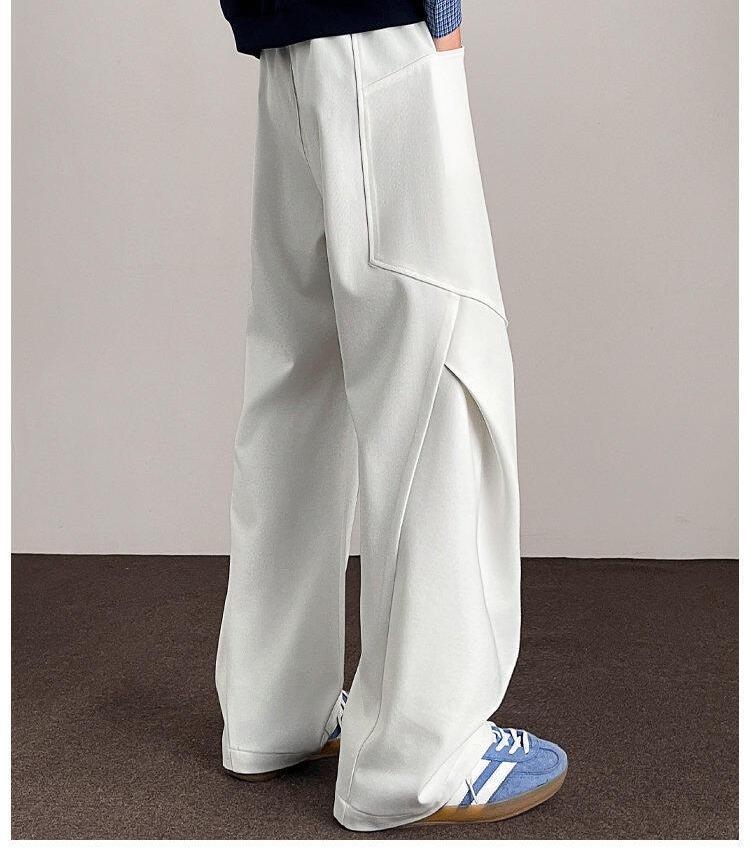 白パンツ ラフシルエットドロストレッグパンツ