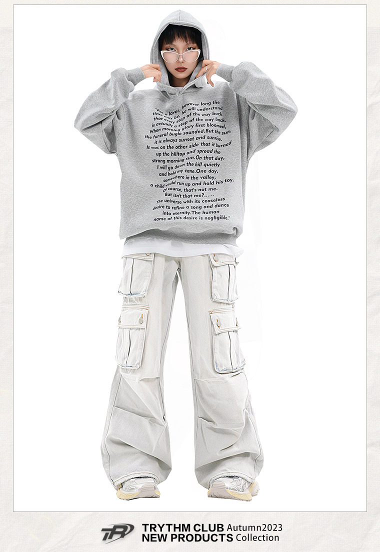 男女兼用カーゴパンツ 白パンツ ストリート系ボトムス