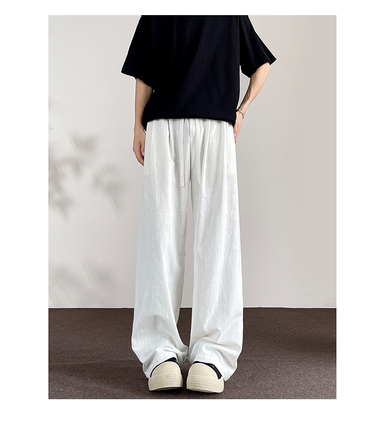 白パンツ 涼風リネンワイドパンツ