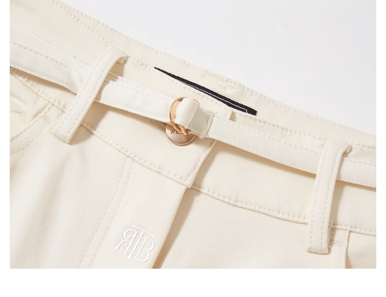 白パンツ コットンベーシックストレートパンツ