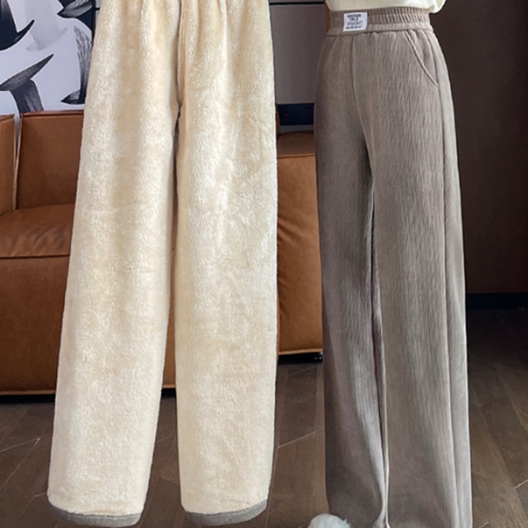 白パンツ ウエスト楽ちん素材感ワイドパンツ