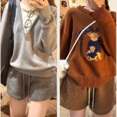 白パンツ もこもこショートパンツ
