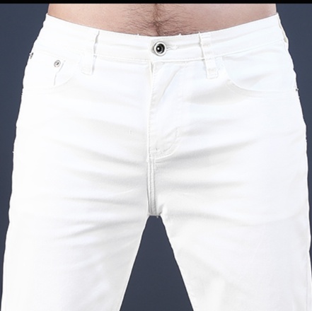 白パンツ シンプル細身アンクル丈パンツ