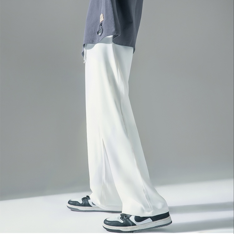 白パンツ ゆったりドレープ感 ロングワイドパンツ